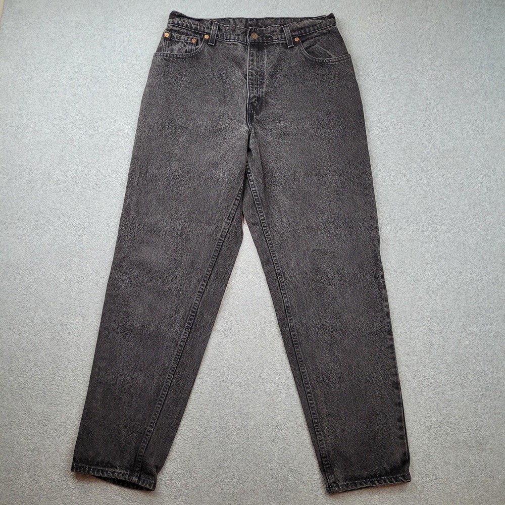 Levi 551 Relaxed Fit Tapered Leg Jeans Women 14 Med Black 28x30 Vintage USA 1995